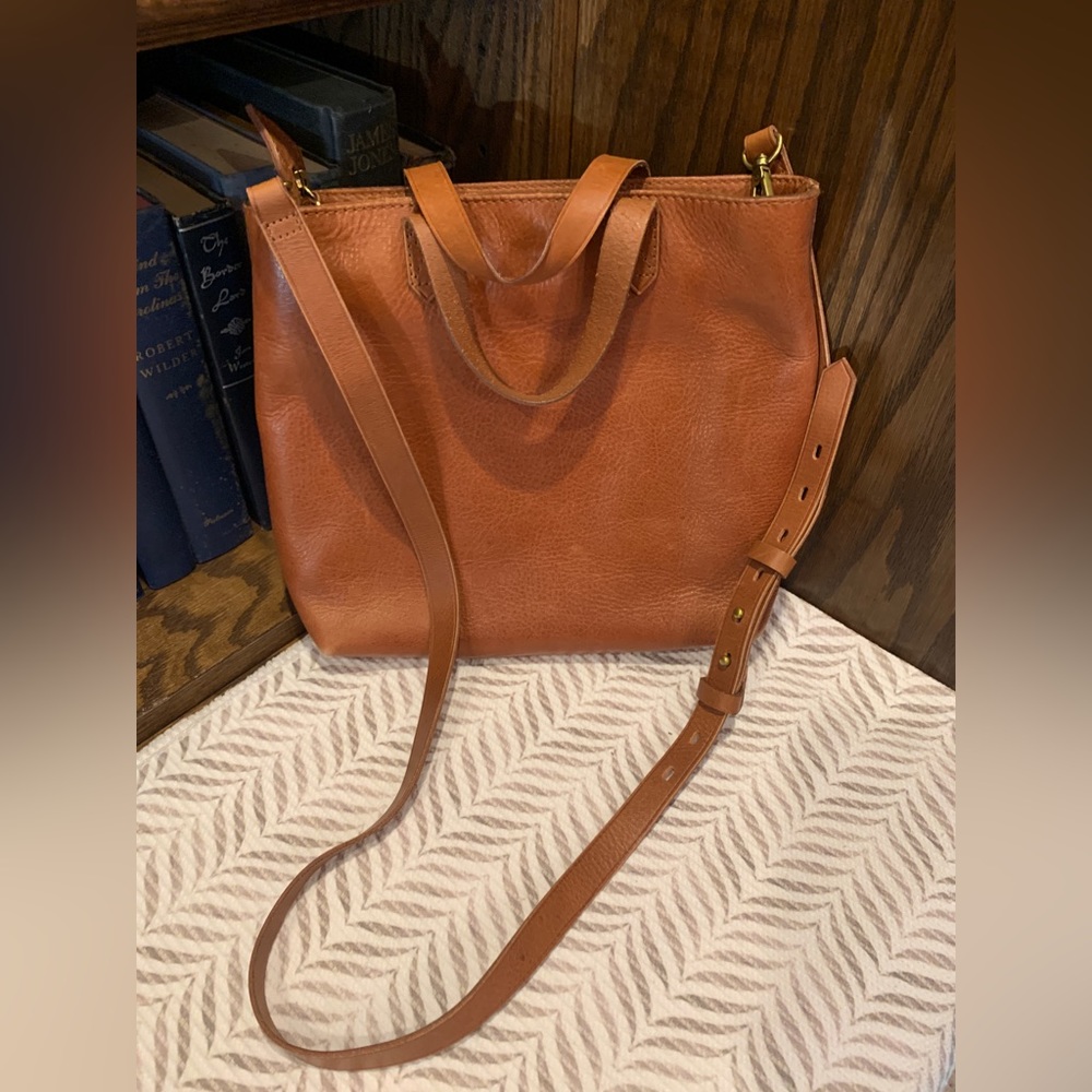 SOLD- Madewell The Zip Top Transport Tote Leather Crossbody Bag